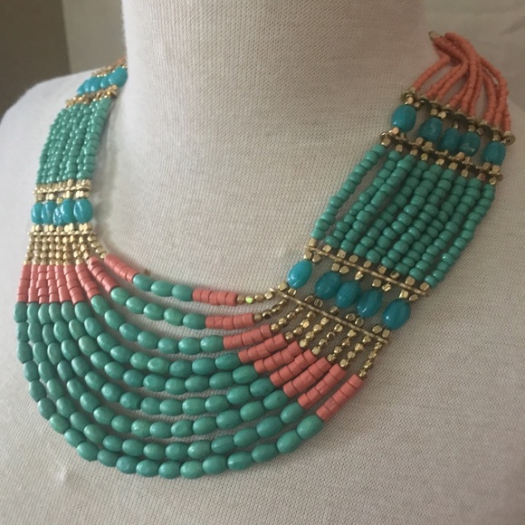 Decree Turquoise and Coral necklace - Picture 6 of 7